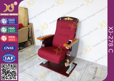 Κίνα Παλαιές χρυσές έδρες διατάξεων θέσεων θεάτρων καπλαμάδων χρωμάτων με το στερεό ξύλινο Armrest/φλυτζανιών κάτοχο προμηθευτής