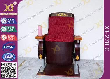 Κίνα Ξύλινες Armrest εκλεκτής ποιότητας έδρες θεάτρων κινηματογράφων με το χρυσό κάτοχο λουλουδιών/φλυτζανιών προμηθευτής
