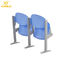 Μπλε πλαστικό πλαίσιο κρύου χάλυβα καθισμάτων που διπλώνει την έδρα που τίθεται για την αίθουσα διάλεξης προμηθευτής